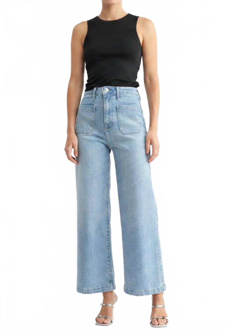 NEW JBD. patch pocket wide leg jeans in blue